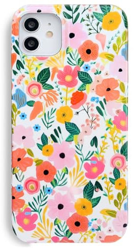 J.west iPhone 11 Case 6.1, Soft Shockproof Cute Floral Phone Protective Cover for Women, Garden Flower Pattern Design Slim Fit Anti-Scratch Phone Case for Girl