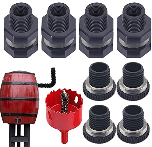 Eastuy BaLluvia | Pasamuros PVC con Tapones,Accesorio Estanco Multifuncional para Tanques, Acuarios, Estanques, Barriles Lluvia