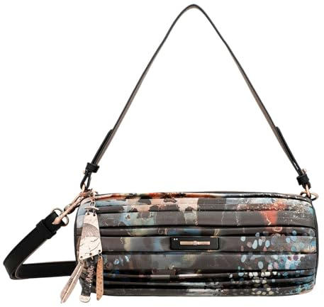 Anekke - Umhängetasche für Damen - Zylindrisches Design Handtasche aus Kunstleder für Damen mit Schultergurt und Shōen-Umhängetasche - Accessoires und Accessoires für Damen - Maße 26x10x10 cm, bunt