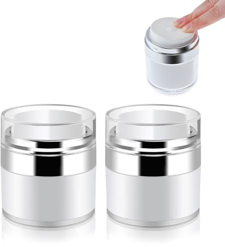 Pots de Pompe Sans Air,2pcs Distributeur de Pompe Sans Air,Contenant de Cosmétique Sous Vide,Pot de Lotion Sans Air Rechargeable,Pot Cosmétique,Pot à Pompe Airless Contenant,Portable pour Voyage