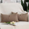Madizz 2er Set Faux Leinen Kissenbezügen Weich Dekorative Kissenabdeckung für Sofa Schlafzimmer Kissenhülle Hellbraun 30x50 cm Rechteckig