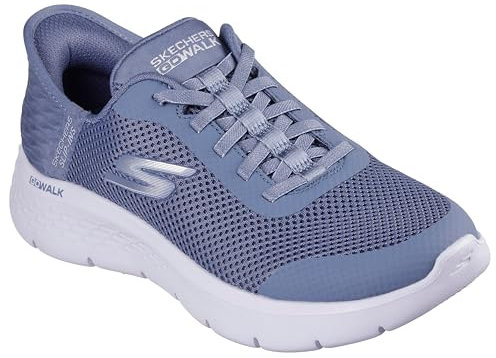 Skechers Women's Go Walk Flex Grand Entry Sneaker, Blue Textile/Trim, 4.5 UK