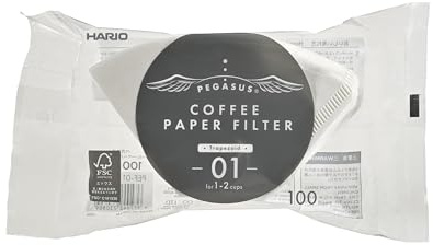 Hario Pegasus Flachbodenfilter, Größe 01, Weiß, 100 Stück
