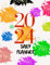 Colourful 2024 Daily Planner: Water colour slashed cover 133 pages, 8.5 × 11 inches