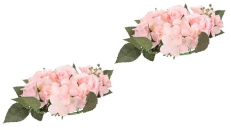 Zerodeko 2St Kerzengirlande Blumenschmuck für Partys Mini-Rosenkränze Ornament Weihnachtsgirlande künstlicher Blumenschmuck Rosenkranz Dekor Pflanze Leuchter künstliche Dekorationen