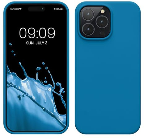 kwmobile Cover per Apple iPhone 14 Pro Max Custodia - Back Case per Caricatore Wireless - Antiurto e Flessibile in Silicone TPU - blu indaco