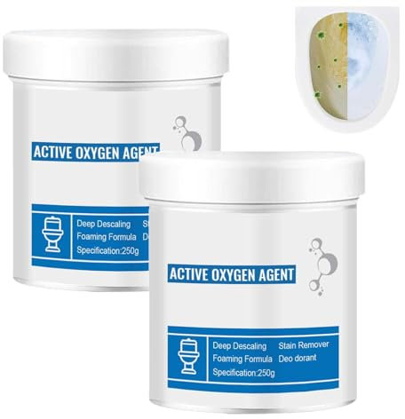 WC Reiniger Schaum, Toilet Active Oxygen Agent, Kraftvoller WC Reiniger, WC Schaumreiniger entfernt Kraftvoll Kalk & Urinstein, Sorgt für Glanz und frischen Duft, Idealer Kloreiniger, 250g (2 Stück)