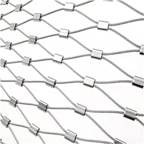 Yoeoefuo Zaun Garten Drahtseilnetz Wühlmausgitter 1x10m 2x10m 3x10m Flexibel Edelstahl Drahtseil Netz Kabel Geländerschutz Maschendrahtzaun Schutznetz Flexibles Schlagfestes Sicherheitsnetz (Color :