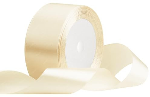 Beige Satinband 40mm x 22 Meters Stoffbänder für Geschenkverpackungen, Blumensträuße, Kunsthandwerk und Hochzeitsdekoration