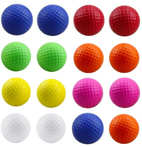 Wanfoou Golfbälle, Golf Übungsbälle Trainingsbälle 16 Stück Minigolfbälle, Golf übungsbälle, Golfball Set für Indoor und Outdoor Training, Übungsbälle für Anfänger und Fortgeschritten