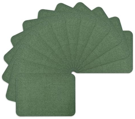 WILDREEDS Premium Quality Fabric Iron on Repair Patches 100% Cotton Iron on Patches for Clothing Inside & Outside Strongest Glue 3 by 4-1/4 (7.5 cm x 10.5 cm)-Army Green