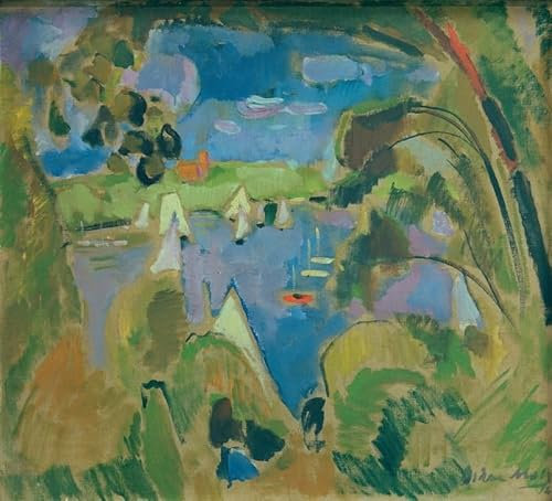 XcBAIHOUD Berühmte Gemälde Kunstdruck Wanddeko Wand Kunstdruck Wanddeko Blick auf die Havel Großes Fenster von Oskar Moll Wall Decoration Bilder für Wohnzimmerdekoration 60x90cm
