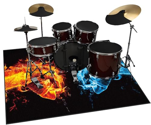 120 x 70 cm Tappeto per Batteria Tappetino per Batteria, Tappeto Insonorizzato Drum per Batterie Elettroniche, Tappeti Antiscivolo Batteria per Tamburo Rullante Acustica e Altri Strumenti Musicali