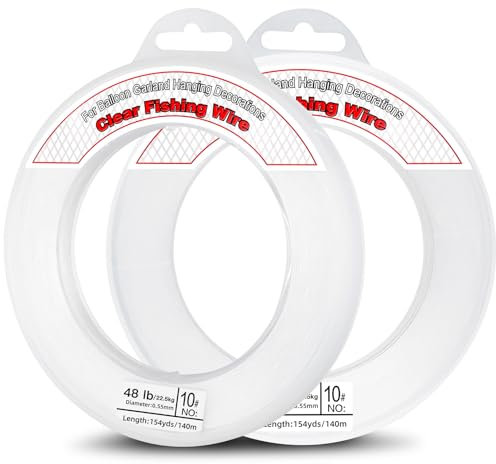 2 fili da pesca trasparenti da 0,55 mm, 100 m, filo di nylon invisibile, supporta 21,8 kg, per appendere ghirlande di palloncini, immagini, creazione di gioielli, fili per perline
