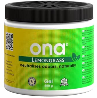 ONA Gel 400g Lemongrass - Natural Odour Neutraliser - Eliminate Odours Safely, Naturally and Permanently