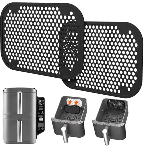 2 Stück Spritzschutz für Ninja Double Stack XL SL400EU & SL300EU, Ninja Heißluftfritteuse Zubehör, Silikon Spritzschutz Zubehör für Ninja Airfryer, Effektiver Fettspritzschutz