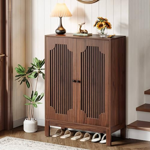 Tribesigns Schuhschrank, Schuhregal mit 6 Etagen und Türen, Schuhaufbewahrung aus Holz mit verstellbaren Ablagen für Eingangsbereich, Wohnzimmer (hält 20 Paar)