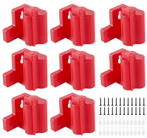 Batteriehalterung aus Kunststoff, für Elektrowerkzeug, Akku-Dock-Halter, robuster Elektrowerkzeug-Aufhänger mit Schrauben für Milwaukee M12, 12 V Lithium-Batterie-Werkzeug (8 Stück)