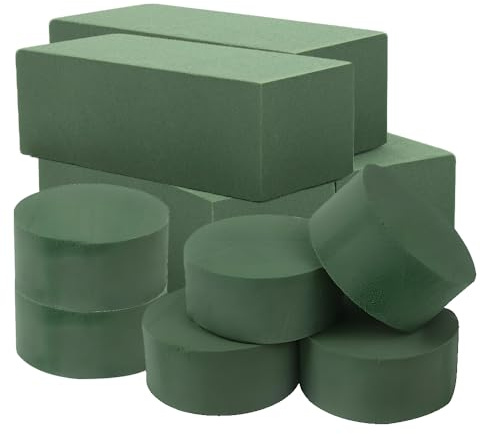SXCCNW Floral Foam Blocks, 10 Pcs Plant Foam Artificial Green Sponge Block | Square Round Wet Dry Foam Bricks for Flower Arrangements