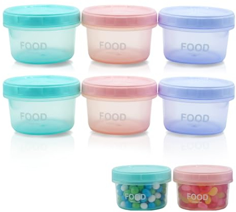 ShiningUU Small Plastic Containers with Lids 6-Pack 200ml Reusable Food Storage Tubs | Microwave & Freezer Safe for Takeaway, Yogurt, Dips, Soup & Salad