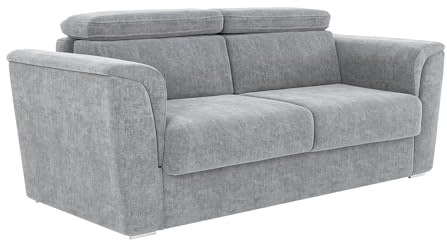 Vente-unique - Schlafsofa 3 Rizora - Polyester - grau