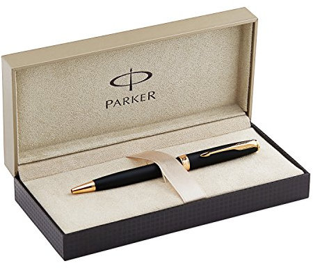 Parker Sonnet Medium Point Gold-Plated Trim Ballpoint Pen - Matte Black