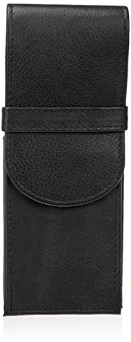Alassio 2617 - Schreibgeräteetui aus echtem Leder, Etui in schwarz, Stiftetui ca. 14 x 6 x 2,5 cm, Lederetui für 3 Stifte