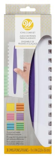 Wilton Icing, Buttercream Smoother Comb Set, 3 Pieces
