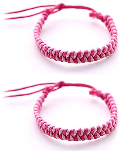 DonDon 2 braccialetti dell'amicizia colorati unisex - Rosa
