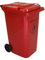 Charles Bentley Wheelie Bin, 240 Litre, Red Wheelie Bin, Weatherproof, Durable, High Density Polyethylene, Two Wheels, Ultra Violet Resistant, Robust, Frost and Chemical Exposure (99x73x58.5cm)
