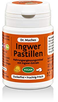 Ingwer Pastillen Dr. Muches | Zum Lutschen oder Kauen | Ingwer-Kick für Zwischendurch | Vegan und Vegetarisch | 1x27 gr