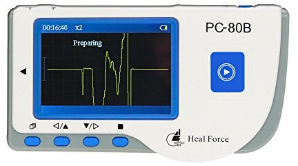 Heal Force PC-80B Easy Handheld Portable ECG Monitor with 3-Lead ECG Cable, ECG Electrodes, Software & USB Cable CE Approved