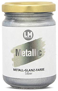 LM-Kreativ Metallic 125ml (Silber) - Acrylfarbe Metallic-Farbe, Metall-Glanz, Metall-Effekt Farbe, ähnlich Viva Decor Maya Gold