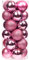 Emopeak Christmas Balls Ornaments 24Pcs, Shatterproof Xmas Balls Baubles Decor or Christmas Tree, Christmas Balls Hanging Holiday Wedding Party Decoration (Pink, 2.5-6.2CM)