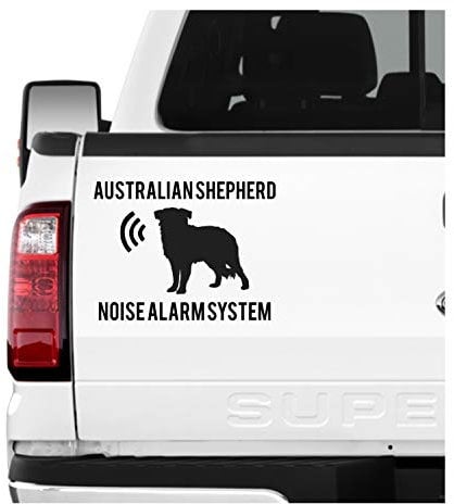 siviwonder Australian Shepherd Noise Alarmsystem Auto Aufkleber Hund Folie Aussie Blue Merle Farbe Schwarz, Größe 20cm