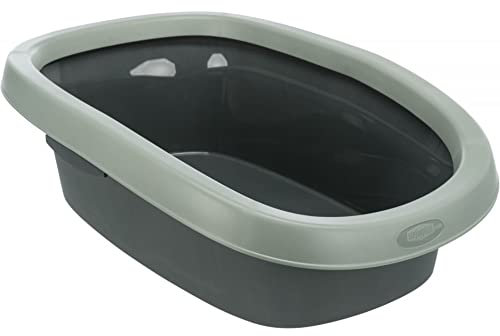 Trixie 40211 Be Eco Katzentoilette Carlo, mit Rand, 31 × 14 × 43 cm, anthrazit/grau-grün