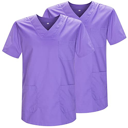 MISEMIYA - Packung 2 STK. - SANITÄRE CASACA Unisex SANITÄRE Uniformen SANITÄRE UNIFORM MEDIZINISCHE UNIFORM - Ref. 817 * 2-3XL, Flieder 21
