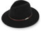 fiebig Casual Traveller Wollfilzhut | Crushable & Waterproof Rollhut mit geflochtener Lederbandgarnitur (59-L, Schwarz)