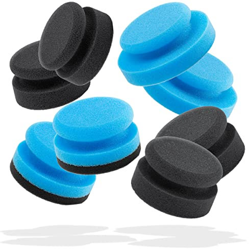 detailmate Autopflege Polierschwamm Komplettset - Made in Germany - 2X Applikator Medium 90mm, 2X Soft 90mm, 2X Medium 130mm, 2X Soft/Medium 90mm - Für Handpolitur, Wachse, Pflegeprodukte