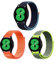 ZoRoll 3 Pezzi 20mm Cinturino per Samsung Galaxy Watch 7 (40mm/44mm)/Galaxy Watch FE 40mm, Nylon Ricambio Bracciale per Samsung Galaxy Watch 5/Watch 5 Pro/Watch 4 - Giallo verde+Blu Scuro+Arancia