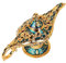 Legende Aladdin Magic Genie Lampe, Arabian Nights Wishing Lamp Vintage Tabletop Decor Home Tischdekoration Geschenk Sammlerstück (Blaugold)
