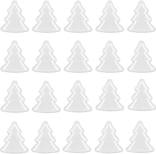20Stück Bäume 3D dimensionale Shaker Kuppel Set für Shaker Karten Kunststoff geschwollene Shaker Abdeckungen Hinzufügen von Maßen selbstklebender Weihnachtsbaum dimensionaler Shaker für Shaker Kart
