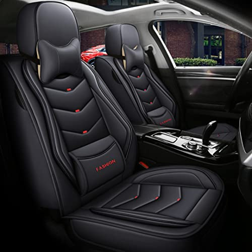 QIOZO Sitzbezüge Auto Autositzbezüge Universal Set für Peugeot 207 208 306 307 407 508 605 607 2008 3008 4007 4008 5008/2008 GT/207 CC SW/207+/3008 GT/Hoggar RCZ Auto Zubehör/Schwarz Deluxe