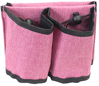 Namvo Luggage Travel Cup Holder, Portable Drink Caddy Bag Hold Two Coffee Mugs Fits Roll on All Suitcase Handles Traveler Accessory Rose Red
