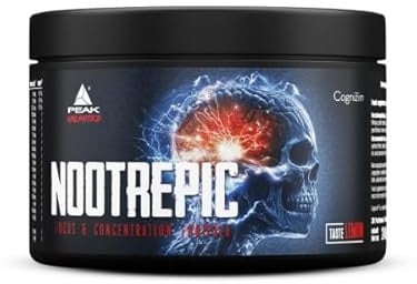 PEAK NootrEpic - 240g Geschmack Lemon I 30 Portionen I Pulver I Performance-Booster I koffeinfrei I mit Cognizin Citicolin I Panax Ginseng I Bacopa Monnieri I Ginkgo Biloba I Biohacking