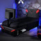 X-Rocker Cerberus Twist TV Gaming Bed with Rotating Mount, Storage and Cable Management, Single 3ft Low Sleeper Bedstead, Faux Leather Upholstery, Ideal for Kids' Bedroom, 32 - Carbon Red