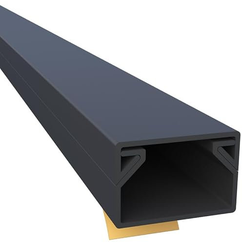 CILSON WDK1510SS 2700060 Kabelkanal Selbstklebend 15x10mm 10m, Schwarz - 10 Stück 1 m / 1000 mm, Kompakte Kabelorganisation, Sichere Selbstklebebefestigung
