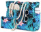 Kasgo Borsa Mare,Borsa Spiaggia Borsa Mare Donna Grande Borse da Piscina Leggero con Comodi Manici Chiusura Cerniera Antisabbia Elegante Tote Bag per Palestra Viaggio Shopping Estiva Fenicottero