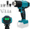 Pistola ad Aria Calda Compatibile con Makita 18V Batteria, PistolaTermica a batteria con 8 Ugelli, 4 Controlli di Temperatura, max 500 °C, display LCD, per asciugare, piegare tubi