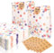 TAIHOBO Geschenktüten Kindergeburtstag, 50 Stück Papiertüten Klein 19×13×3,5cm, Bunt Mitgebsel Tüten Kindergeburtstag, Runde Punkte Geschenktüten Klein mit 60 Aufkleber für Hochzeit Feiern Feste Party